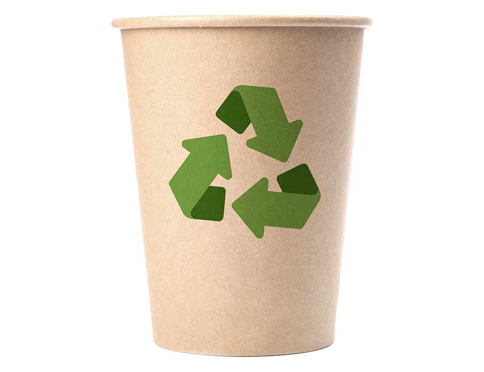 Circular economy food & beverage industry - cup with recycling image