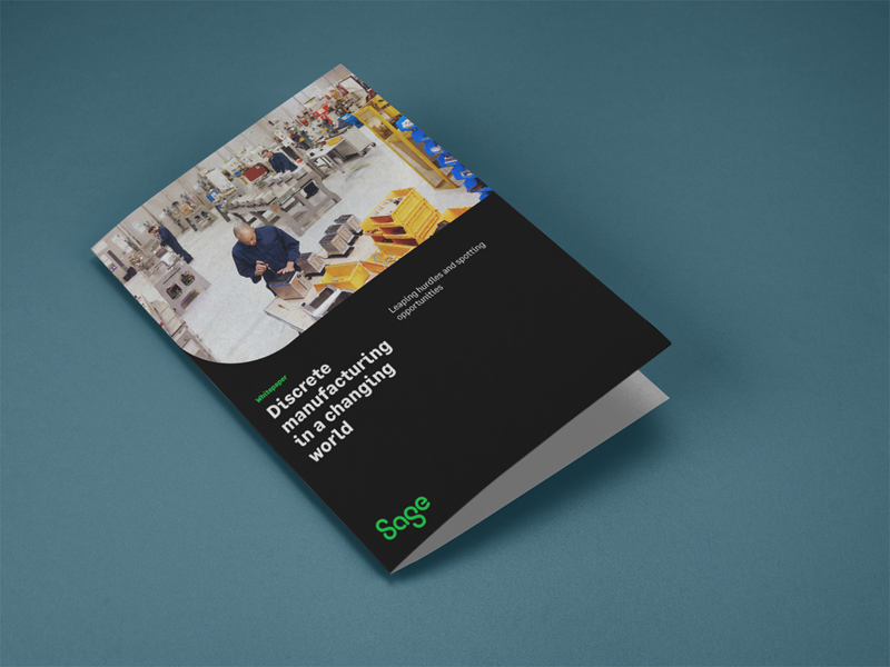 mockup-of-a-bifold-brochure-lying-on-a-solid-color-surface-a152021 Sage X3 discrete manufacturing brochure on teal background
