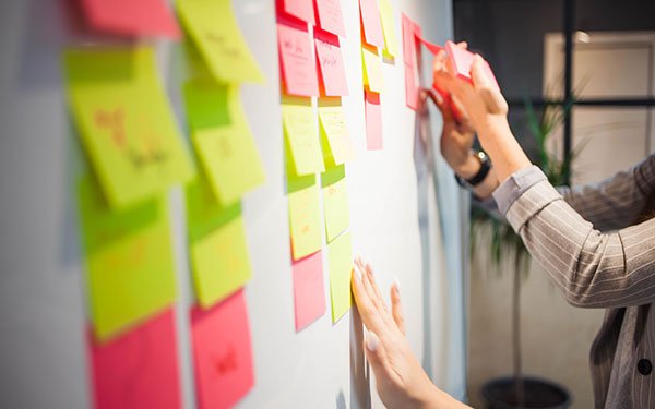 Production scheduling - post it notes