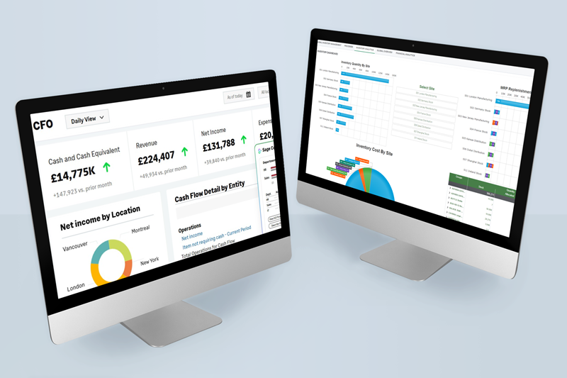 mockup-of-two-imac-renders-placed-next-to-each-other-in-a-customizable-setting Enterprise resource planning system inventory dashboard screenshots