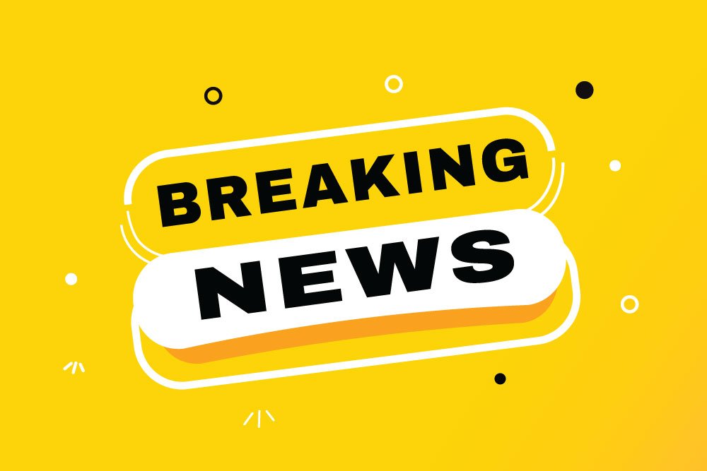 vector image of breaking news on yellow background
