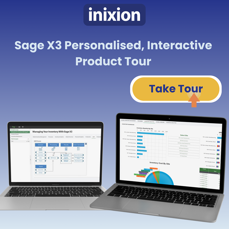 Sage X3 interactive product tour image - ingredient manufacturing