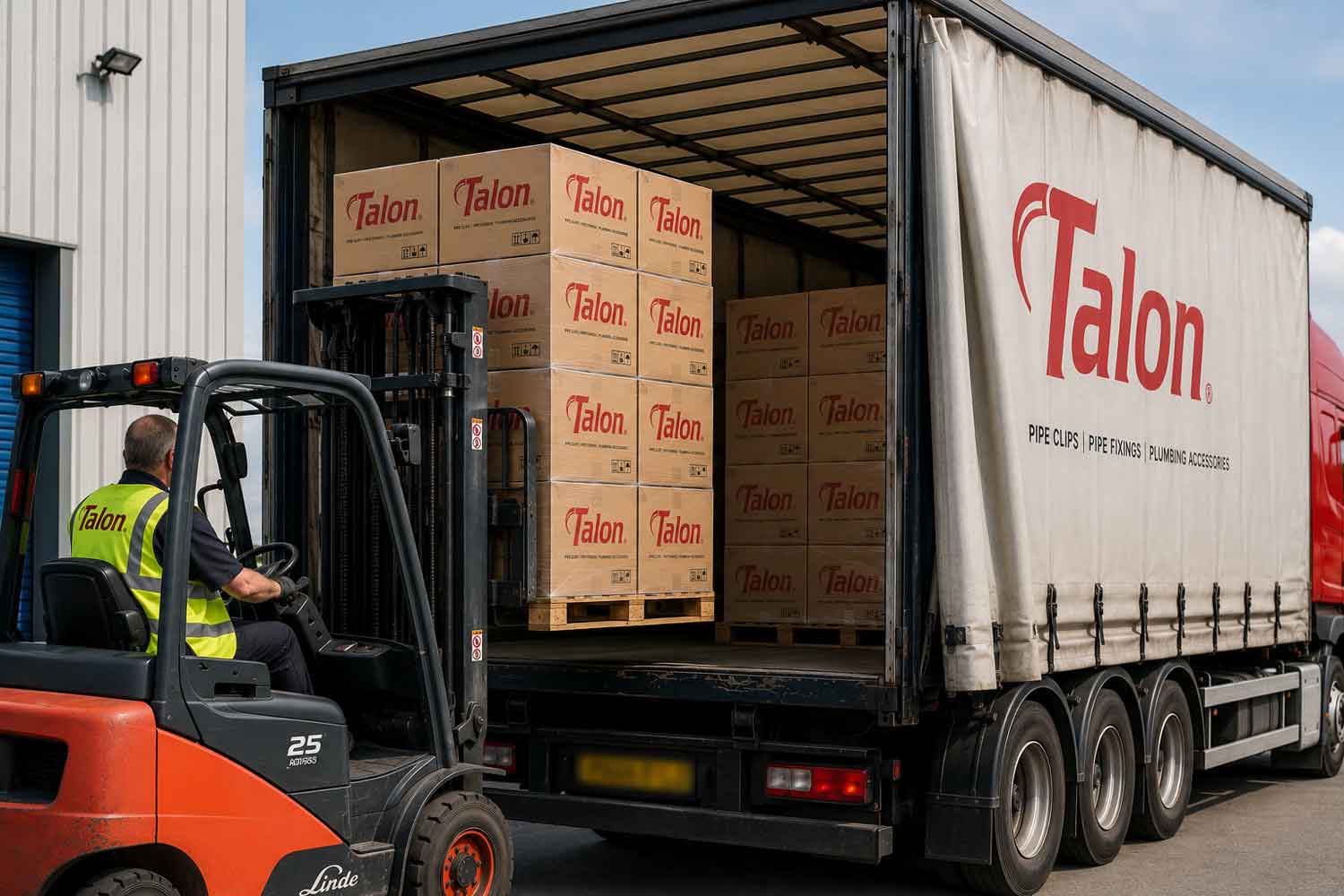 Talon-MAnufacturing-Truck Talon Manufacturing - Truck being loaded with Talon boxes