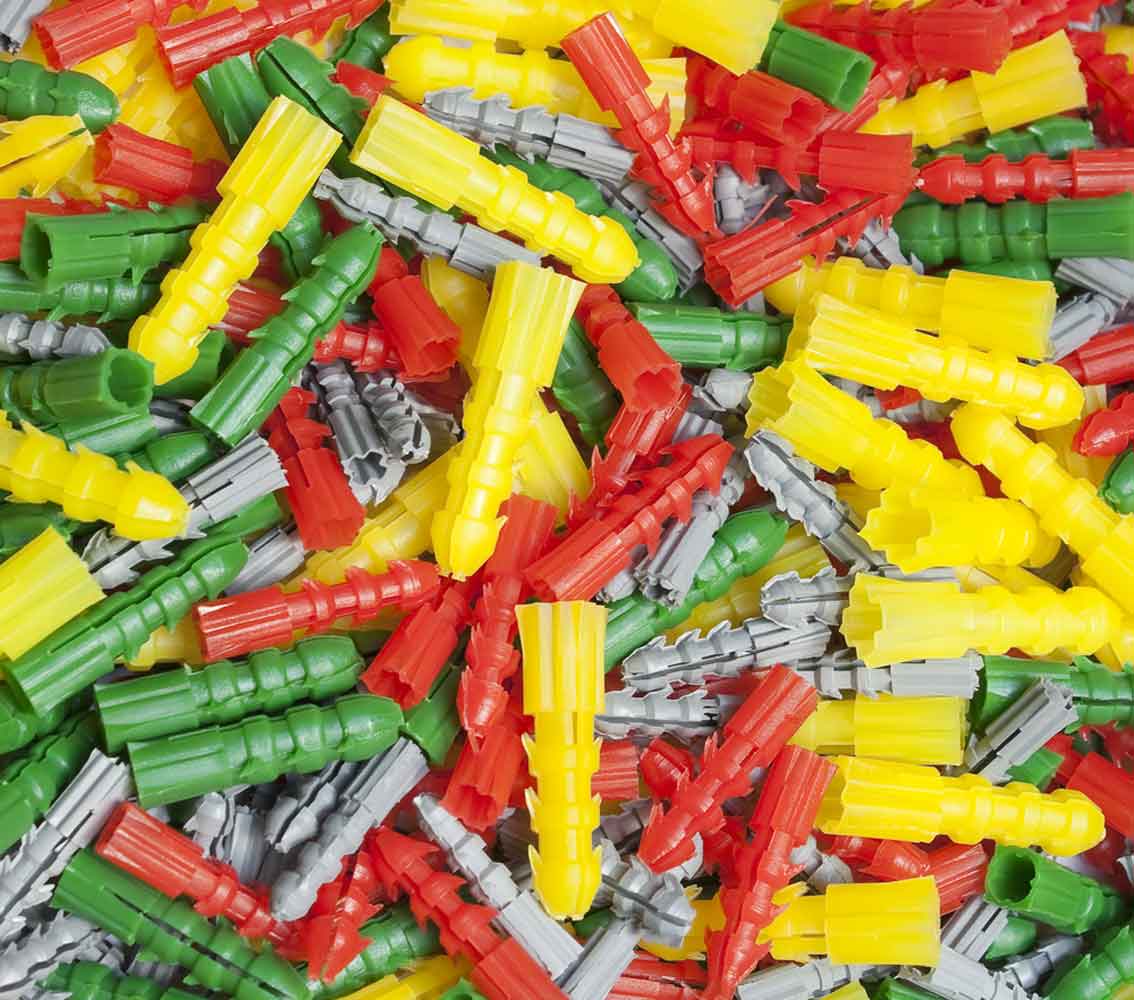 Talon-Manufacturing-Rawl-Plugs Colourful collection of rawl plugs