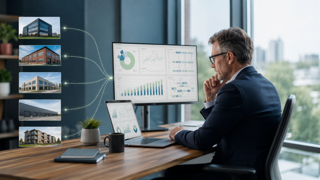 Finance leader reviewing performance across multiple business entities