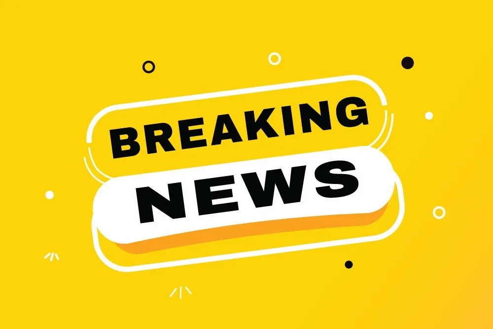vector image of breaking news on yellow background