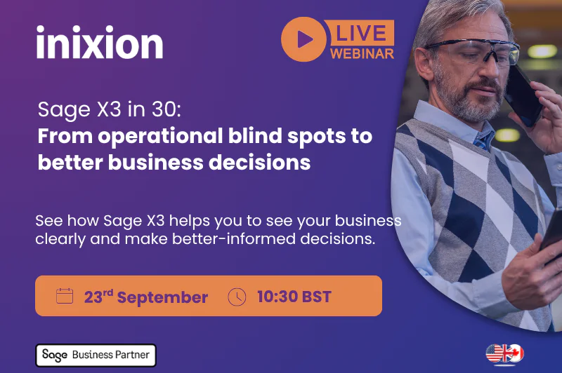 Webinar Sage X3 in 30 webinar - 23 September